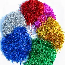 10pcs/lot 50g 100g Cheerleading Pom Poms Cheerleaders Hand Flowers with Plastic hand stick PVC Hand Flowers Pompoms Supplies