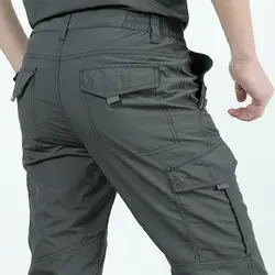 Быстросохнущие повседневные штаны мужские летние армейские военные тонкие брюки мужские тактические походные Мужские штаны Легкие серые