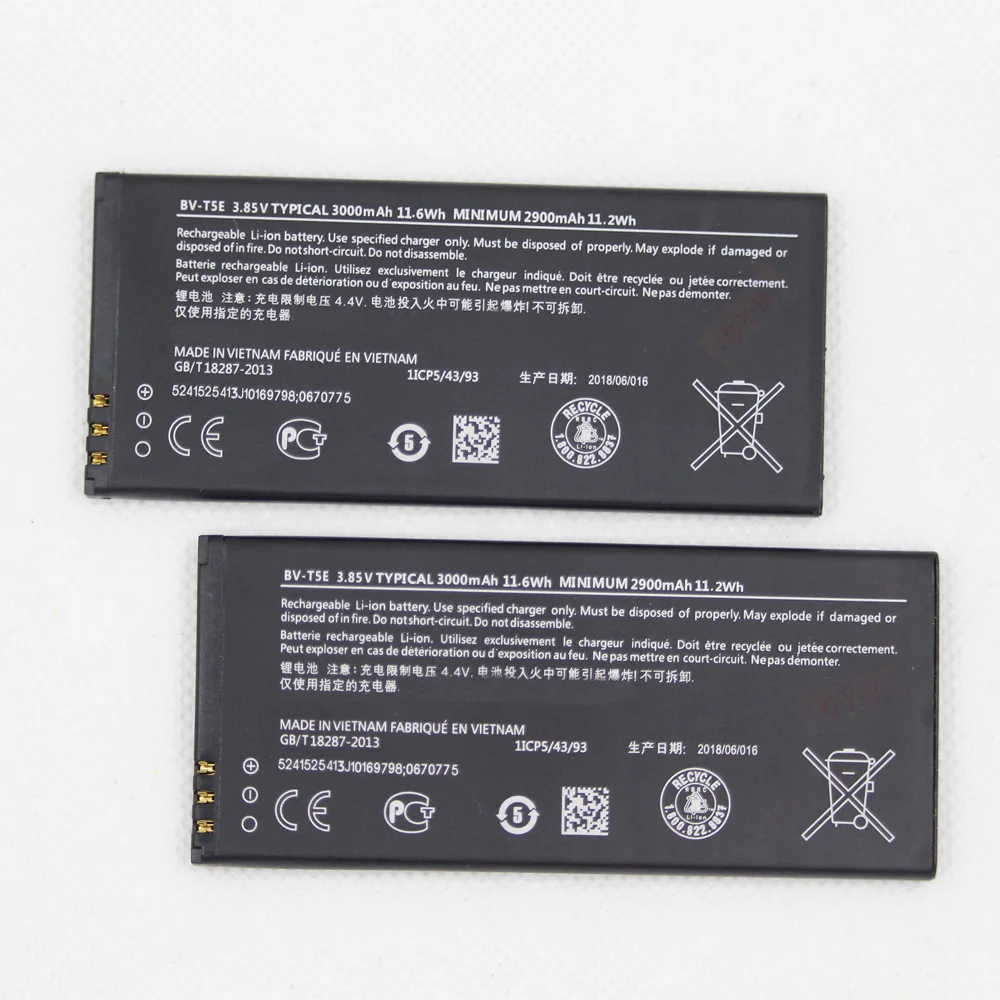 20 шт./лот 3000 мАч/11.6Wh 3 8 V BV T5E запасная батарея для Nokia Microsoft Lumia 950 RM 1106 1104 110 МПЮП