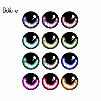 

BoYuTe Cabochon Stone Mix Round Image Flatback Glass Eyes for Dolls Accessories 10 Sizes