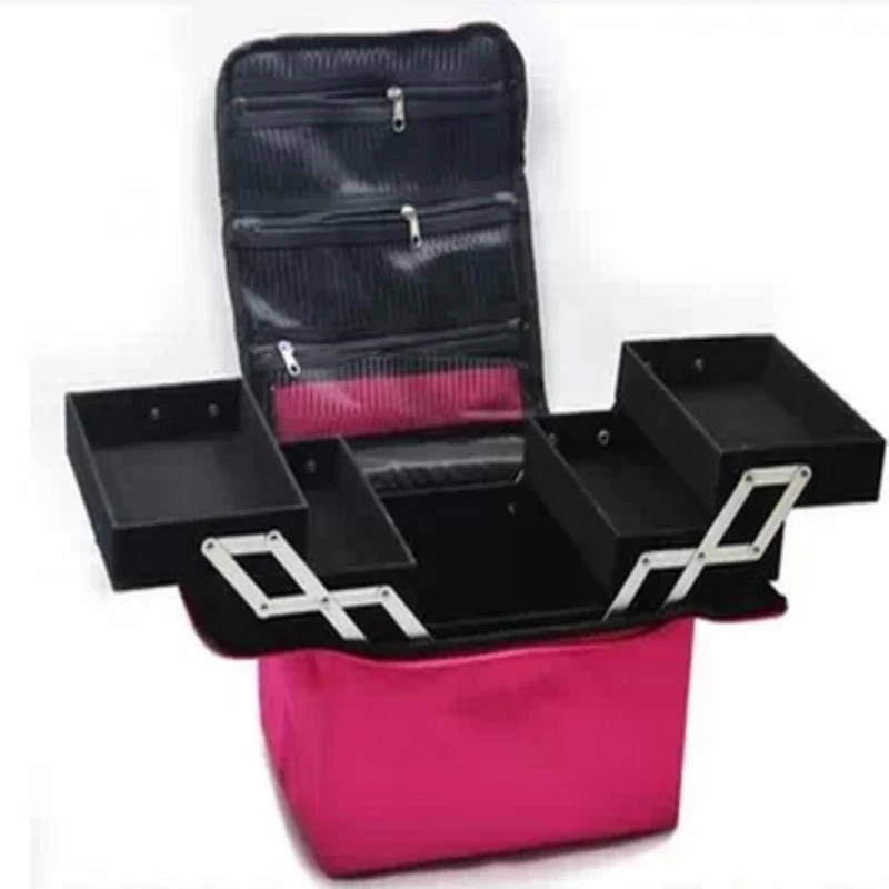 Pano de saco de Cosmética Profissional de maquiagem à prova d' água/caixa de grande capacidade dupla ombro vestir cosméticos caixa de maquiagem