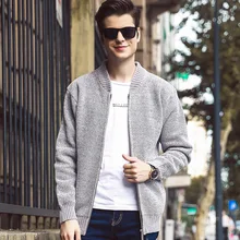 Осенний и зимний Кардиган свитер мужской плюс бархат толстый свитер с v-образным вырезом куртка Тонкий европейский и американский стиль Молодежный T-1868