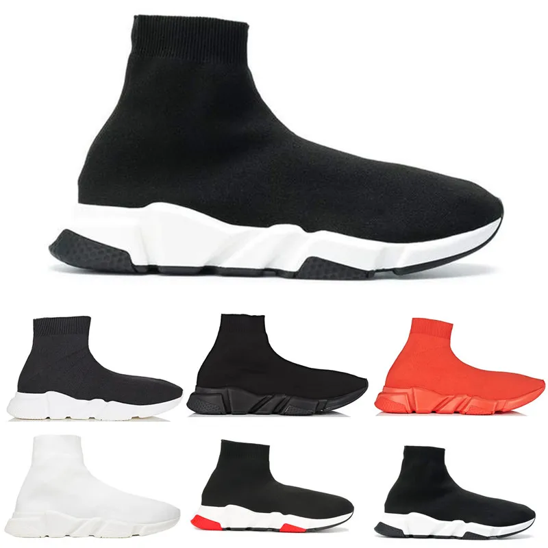 

2019 designer Speed stretch-knit Trainer fashion Luxury men Sock Shoes black white blue oreo Flat mens sport Runner sneakers