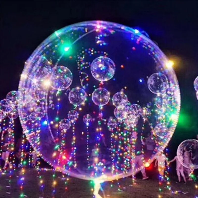 18/24 inch2pcs Clear Bubble Balloon With Led Strip Copper Wire Luminous Balloons wedding Decorations birthday party Supplies | Дом и сад