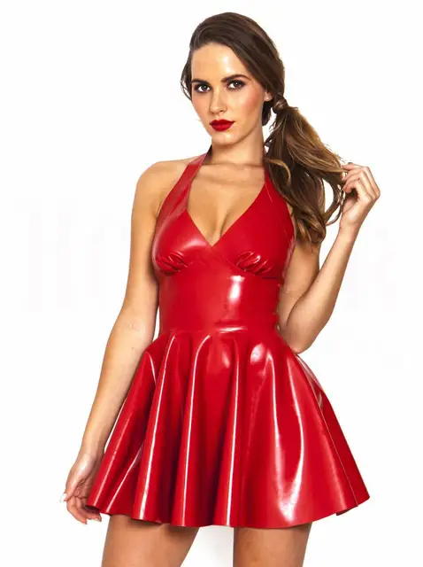 Red pvc skater skirt Clearance