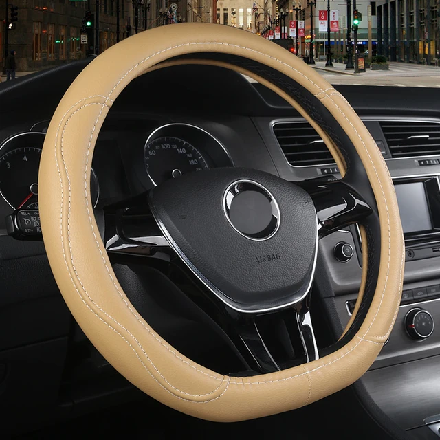 D Shape Car Steering Wheel Cover Volant PU Leather For Suzuki Swift