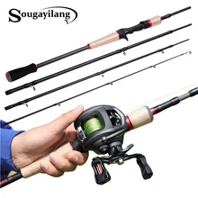 Sougayilang, катушка для удочки, комбинированная, переносная, 4 секции, M, мощность, литье, рыболовная удочка с 12+ 1BB, набор для приманки, рыболовная катушка