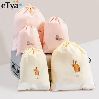 

eTya Women Cute Beauty Neceser Makeup Bag PVC Waterproof Drawstring Cosmetic Bag For Make Up Pouch Travel Toiletry Bags