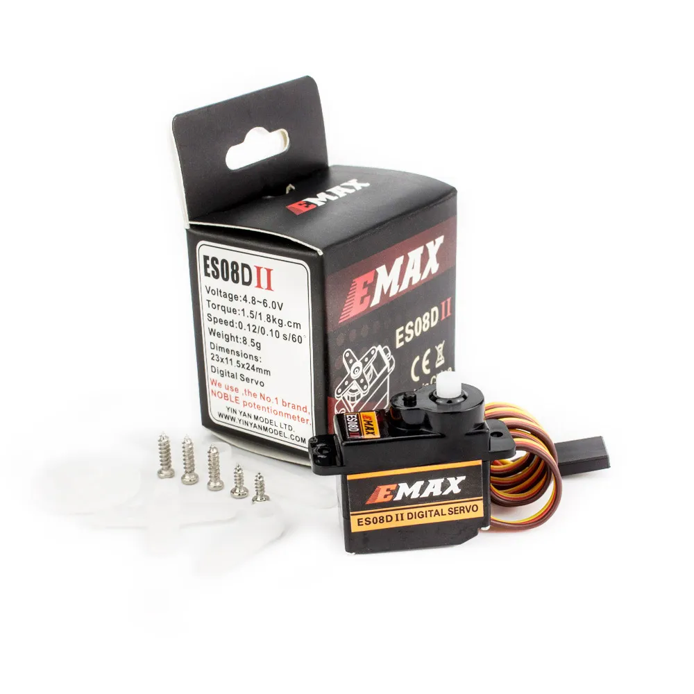 Original EMAX Official ES08DII Micro RC Servo Plastic Gear 1.8kg/Sec For RC Models 4Pcs thumbnail 5