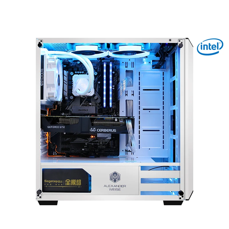 Kotin S13 игровой Настольный ПК Компьютер i7 8700K GTX 1070 8GB ram видеокарта настольный компьютер 120 кулер для воды бесплатно 5 белых вентиляторов