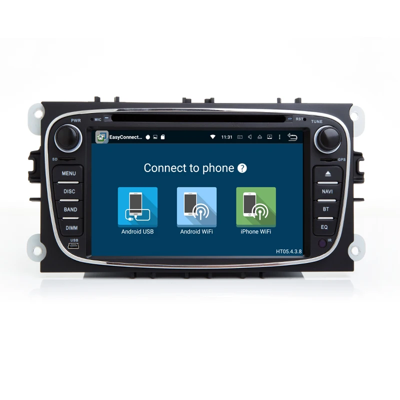 Sale HIFIF Android 8.0 Octa Cores Car DVD Player For FORD/Focus/S-MAX/Mondeo/C-MAX/Galaxy 2 Din 7 Inch 3G/4G Wifi 32G ROM GPS Radio 1