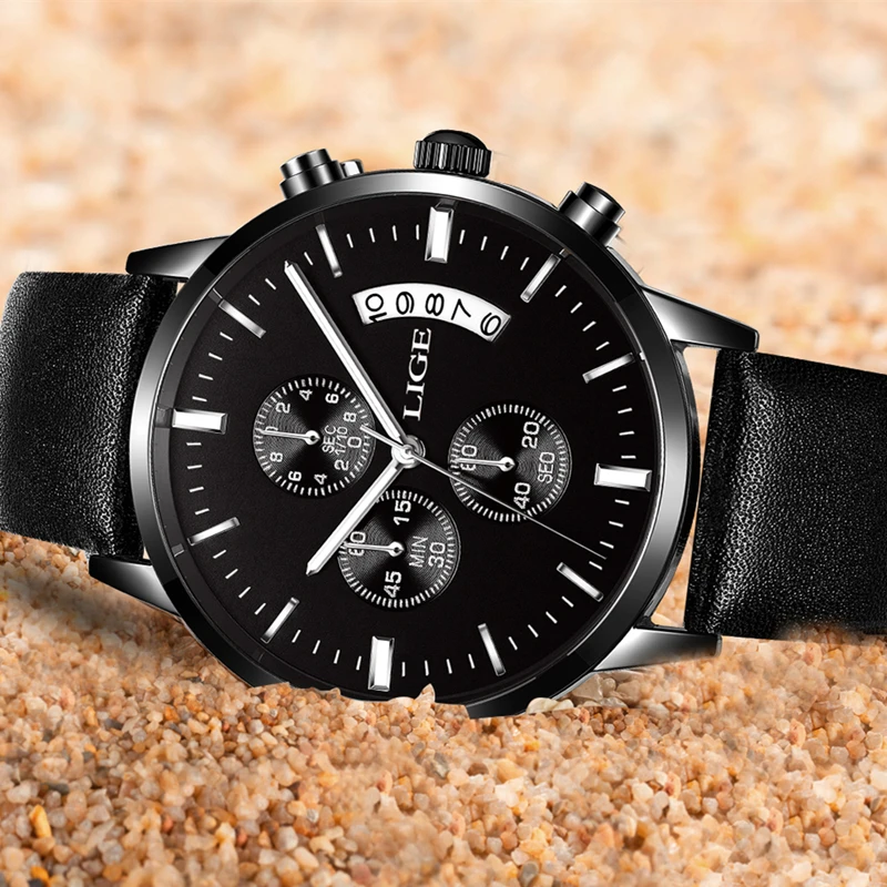 2017 New Top Luxury Brand LIGE Men Sports Watches Men's Quartz Date Clock Man Leather Army Military WristWatch Relogio Masculino 2017 New Top Luxury Brand LIGE Men Sports Watches Men's Quartz Date Clock Man Leather Army Military WristWatch Relogio Masculino