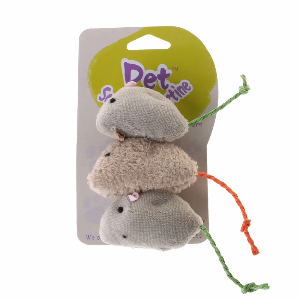 3Pcs/Set Rat Squeak Noise Sound Toy Pet Cat Kitten Dog Plush Mouse Toy