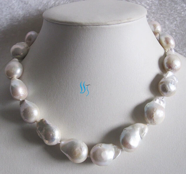 

ddh002540 13-25mm White Nuclear Freshwater Pearl Necklace