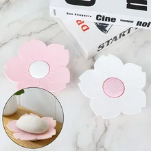 Вишневые цветы мыло в форме цветка коробка для душа лоток для пешего туризма банный дом контейнер держатель путешествия новое мыло блюдо карамельный цвет jabonera