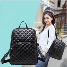 2016 New Hot Sac À Dos Femmes Matelassé Mode en peau de Mouton En Cuir Sac À Dos Pour Les Adolescentes Sacs à Bandoulière Voyage Sac Sac D’école