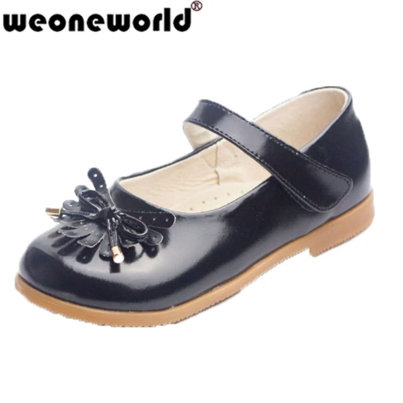 WEONEWORLD-Girls-Leather-Shoes-Children-Rose-Red-Silver-Black-Pink ...