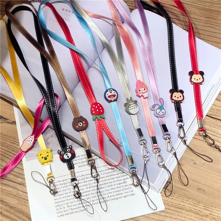 

Multi-function Mobile Phone Straps Silicon Cartoon Portable Long lanyard Hand rope lanyard for keys phone cord keychain strap