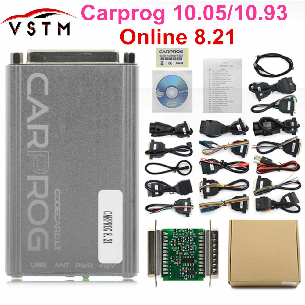 

Carprog V10.0.5 CarProg V10.93 10.05 ECU Chip Tunning Car Repair Tool Carprog V8.21 Online Car prog (With 21 Items Adapters)