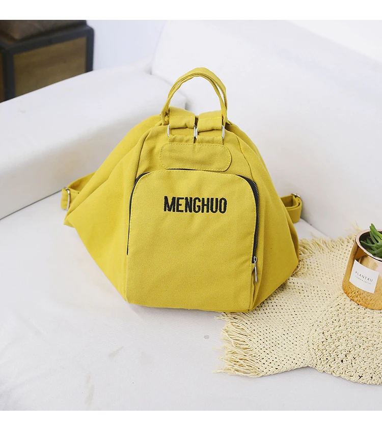 Menghuo Solid Color Multifunctional Bag Canvas Backpack Women Mochila School Bag for Travel Backpacks School Backpack for Girls (45)