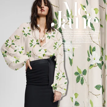 

100% SILK CREPE DE CHINE 12mm Width 135cm Printed Silk Fabric Dress Fabric For Summer Dress Wholesale