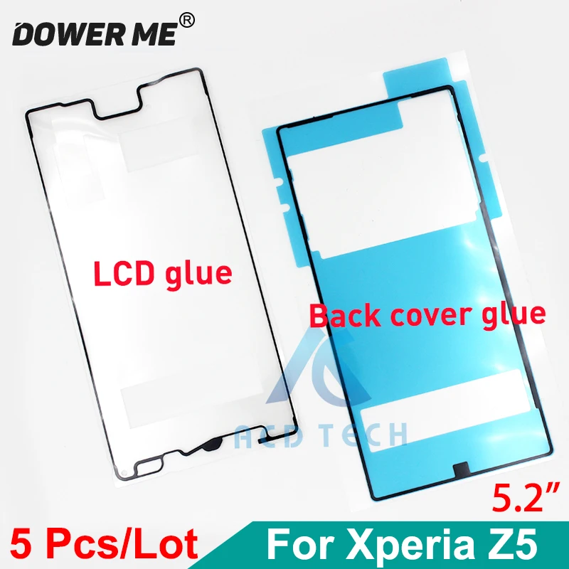 

Dower Me 5Sets/lot Front LCD Display Back Battery Cover Waterproof Adhesive Full Set Tape Sticker For SONY Xperia Z5 E6633/53/83
