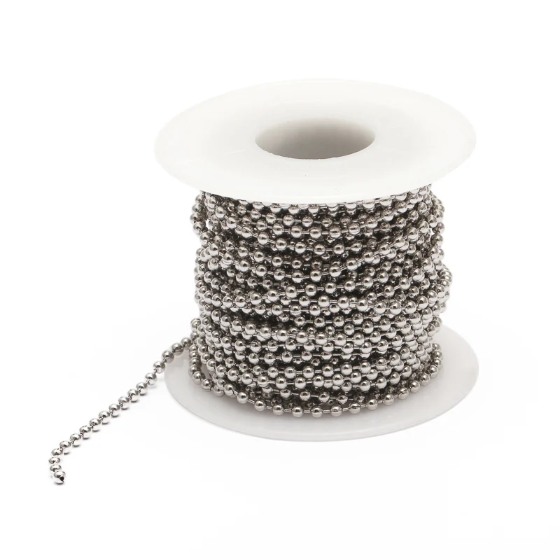 

10m/Roll Dia 1.5/2/ 2.4mm Connectors Beaded Ball Chain Bulk Stainless Steel Jewelry Chains for Necklaces Jewelry Making Supplies