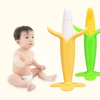 

Baby Teether Toy Toothbrush Infant Cartoon Shape Teether Corn Modeling Silicone Safe Teething for Babies Teether Oral Hygiene