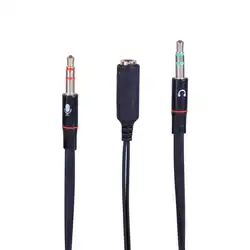 3,5 мм аудио сплиттер кабель Универсальный Y Форма Plug-and-play музыка шнур с микрофоном forHeadphones Comeputer PC адаптер