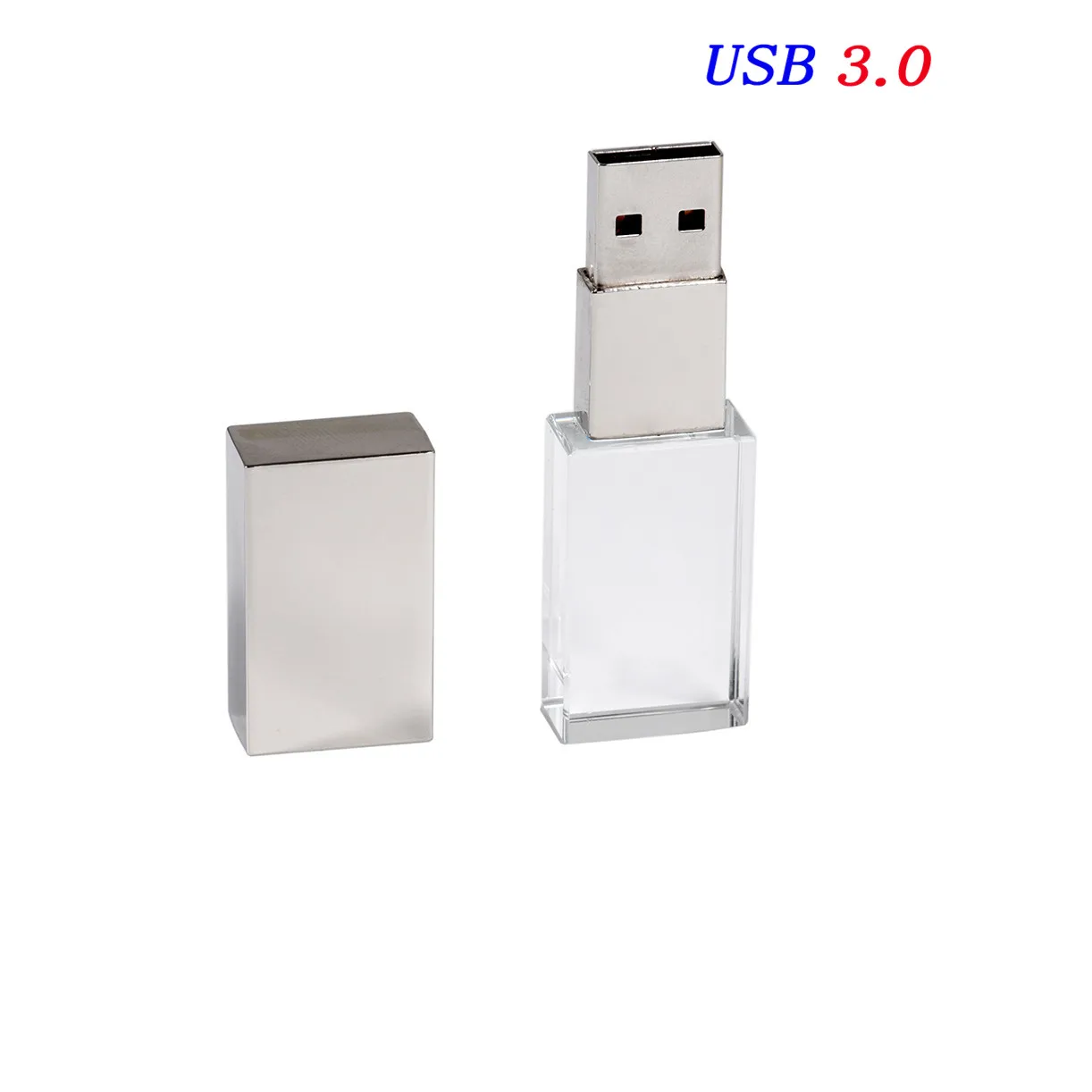 JASTER Кристальный USB флэш-накопитель Пользовательский логотип cle USB 2,0 4 ГБ 16 ГБ 32 ГБ 64 Гб свадебный подарок флешка(более 10 шт. бесплатный логотип - Color: Silver