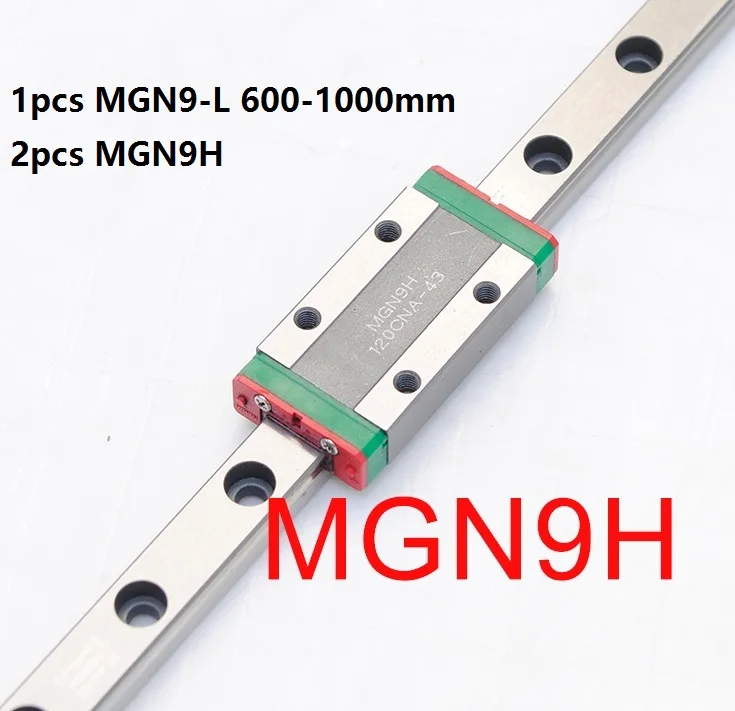 1 шт. 100% оригинальный HIWIN Линейная направляющая/рельса MGN9 -L 600 мм/700 мм/800 мм/900 мм/1000