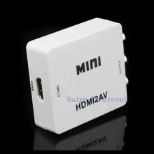 Портативный HD видео адаптер 3 чипа типа HDMI в AV/CVBS L/R Поддержка NTSC& PAL HDMI2AV