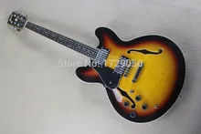 Free shipping High Quality Top Selling Musical Instrument Vintage Sunburst Classic ES335 Lefty Guitar Left Handed Jazz Guitar 11