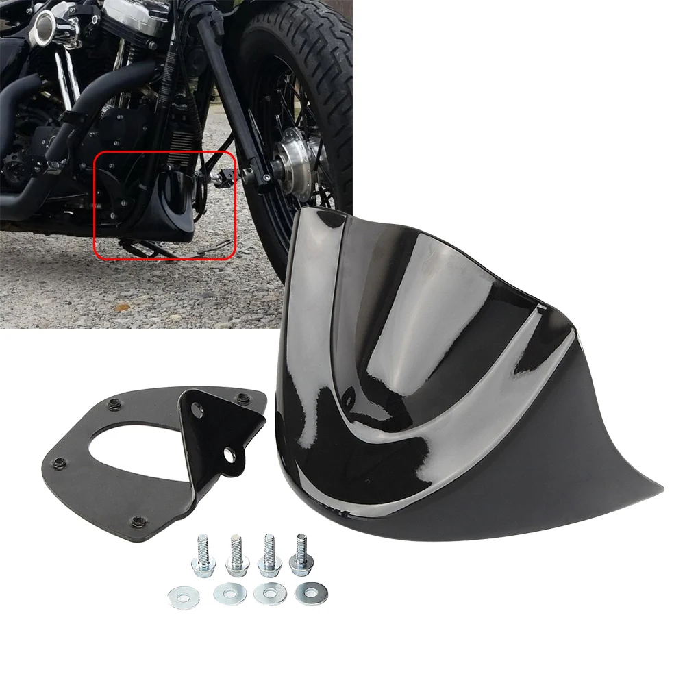 Motorcycle Motorbike Mudguard Gloss Black Lower Front Chin Spoiler Air
