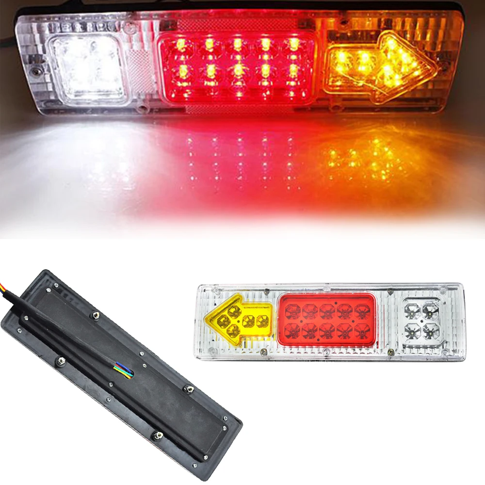 

1Pair 12V Car Truck External Lights LED Rear Tail Lights Lamp 19LED 5 Functions Super Bright Auto Trailer Truck Car Caravan Lamp