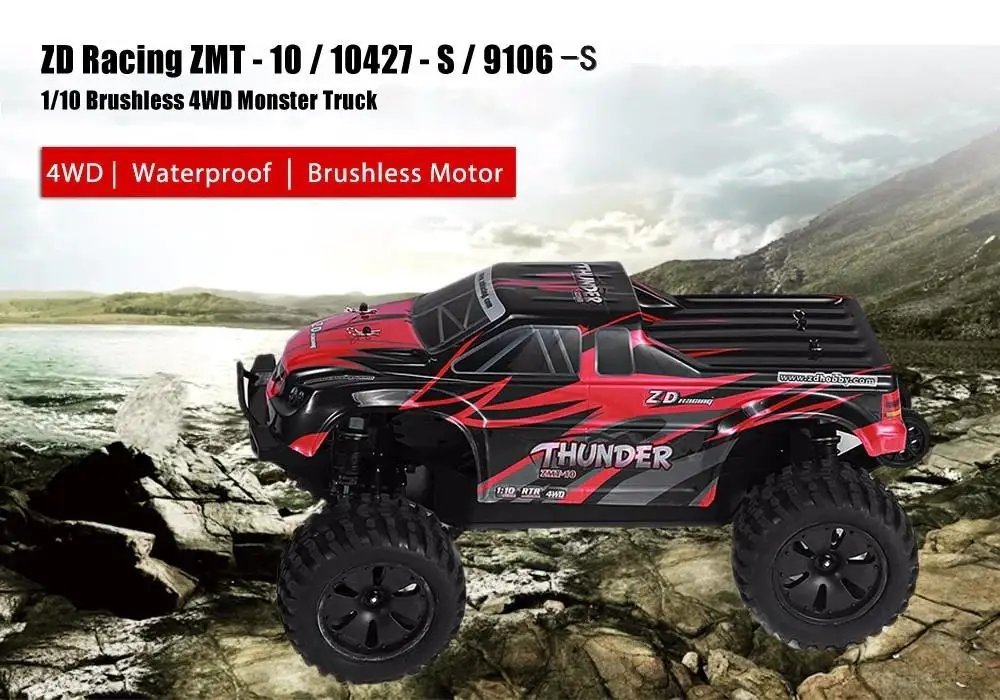 RCtown ZD Racing 9106-S 1/10 Thunder 2,4G 4WD бесщеточный 70 км/ч гоночный Радиоуправляемый автомобиль Monster Truck RTR игрушки