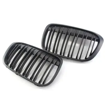 

1Pair Mute Black Double Grids Car Grille For BMW F49 X1 2016-2018 Car Front Bumper Grille Modification Car Styling