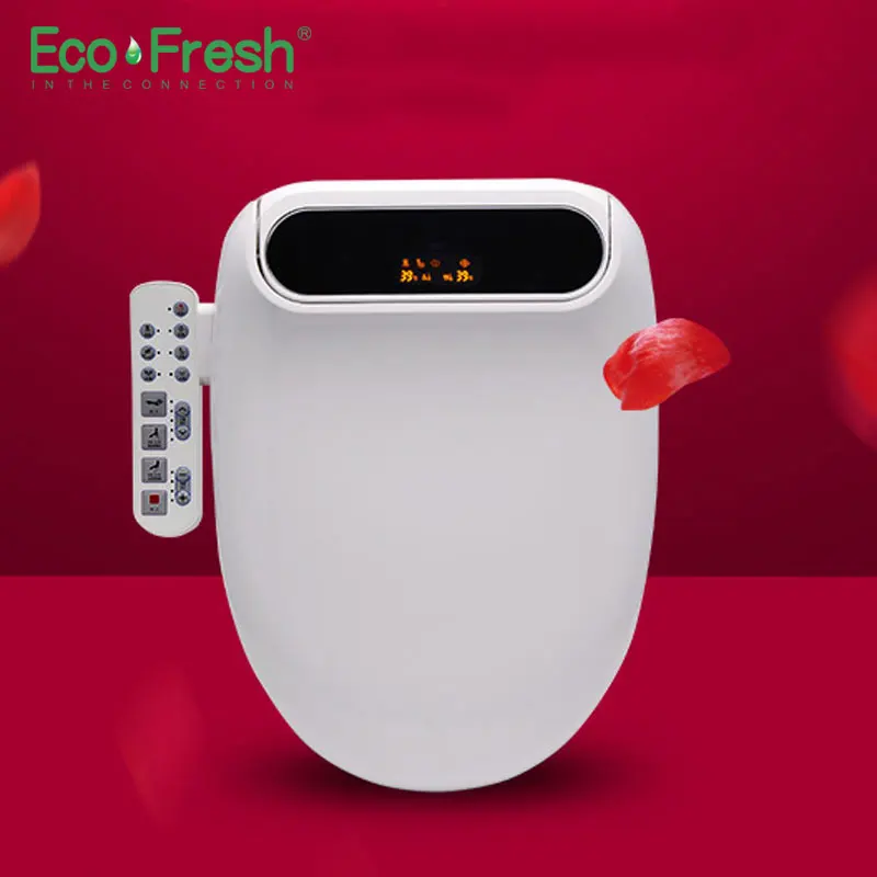 Цена Ecofresh Smart сиденье для унитаза мочалка удлиненный Электрический биде крышка светодио дный тепла свет стирка сухой массаж человек женщина реб...