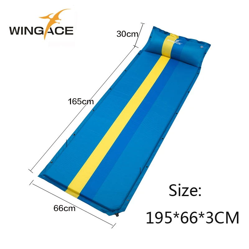 WINGACE التخييم حصيرة 195*66*3 سنتيمتر نفخ فراش وسادة النوم المحمولة خفيفة في الهواء الطلق خيمة حصيرة سرير قابل للنفخ مرتبة هوائية