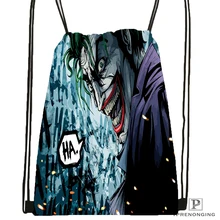 Custom Joker Dark Knight Drawstring Backpack Bag for Man Woman Cute Daypack Kids Satchel Black Back