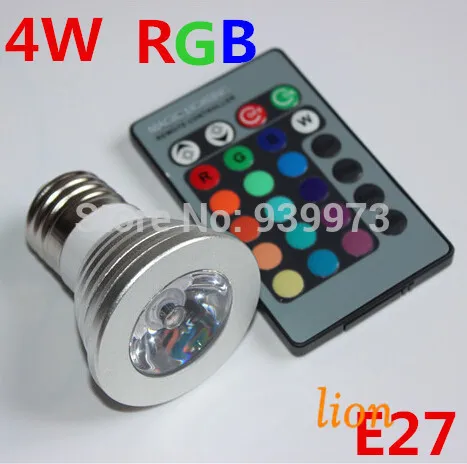 

3W/4W E27 RGB LED Bulb 16 Color Change Lamp spotlight 110v 220v 230v for Home Party decoration with IR Remote