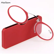 Мини клип нос очки для чтения с корпусом маленький круглый портативный анти синий свет унисекс очки для чтения+ 1,00+ 1,50+ 2,00+ 3,00