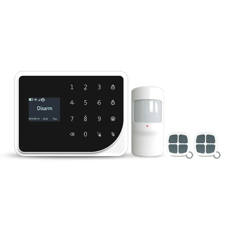 433mhz gsm wifi home burglar alarm system support 5 call numbers 2 SMS alert phone number work