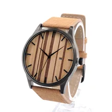 BOBO BIRD G16 Multfunction Calendar Watch Wooden Watches for Men Japanese 2035 Movement Quartz Watches with Real Leather Band