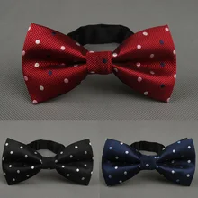 Мужские жаккардовые галстуки-бабочки в горошек, вечерние Свадебный галстук из полиэстера, QNTIE0002