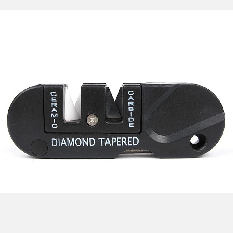 

Three Stages Ceramic Carbide Diamond Knife Sharpener Pocket Outdoor EDC Tool Fish Hook Professional Sharpening Stone