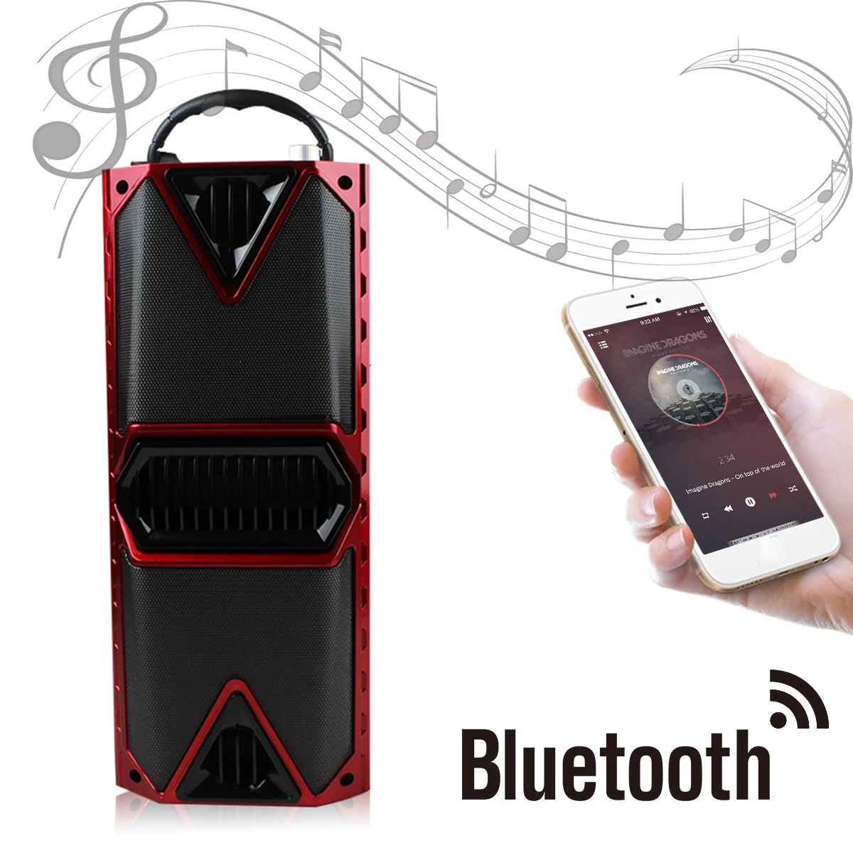 

Music Player Portable Wireless LED Display Bluetooth Speaker Stereo FM Radio Karaoke Handsfree Hi-Fi USB AUX TF Mic Sing