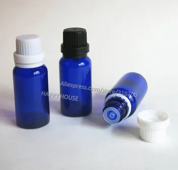 

360 x 20ml Cobalt blue Glass Bottle withTamper Evident Cap,20cc Empty Glass Container with plastic lids