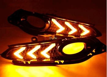 

Daytime Running Lights Moving Light Function Yellow Turning Signal lights fog lamp cover for Honda HR-V 2014 2015 HRV Vezel
