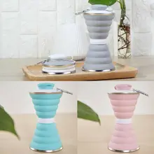 500 мл складная дорожная чашка силиконовый чехол для Кружки Кофейные кружки многоразовые спортивные складные чашки